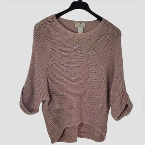 Berretti Open Knit Sweater with Metallic Specks – One Size Fits All